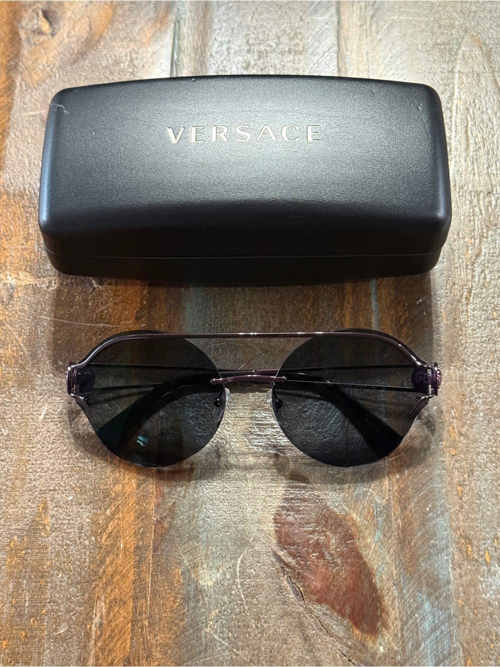 Versace VE2184 1414/C0 Violet Medusa Round Sunglasses 61mm Italy